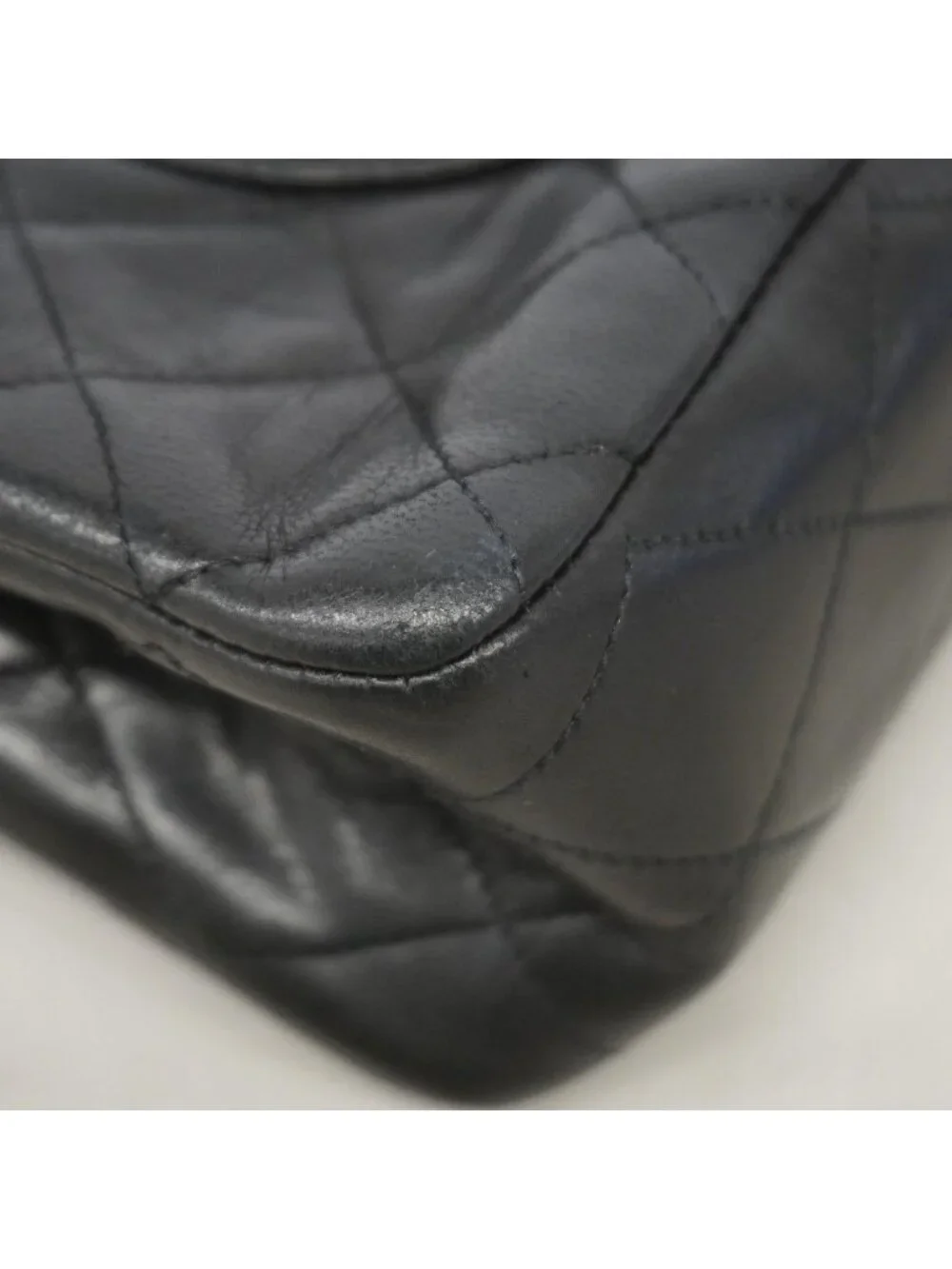 Chanel Shoulder Bag Quilted Lambskin Black Gold